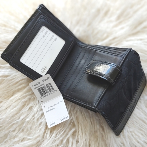 COACH Soho Pleated Signature French Purse Wallet Black F42816 RARE NWT - Picture 11 of 16
